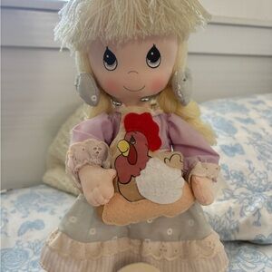 Precious Moments Pastel Doll with Embroidered Dress